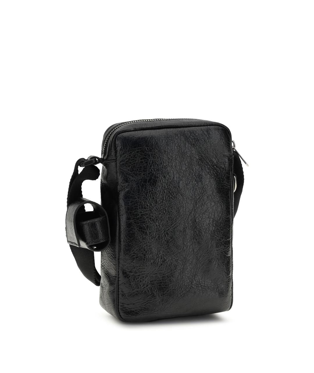 BALENCIAGA Черная кожаная сумка на плечо, фото 3