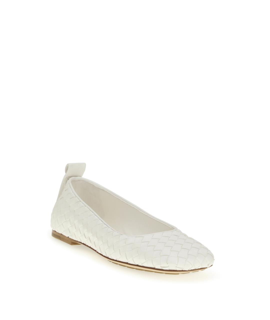 BOTTEGA VENETA Белые кожаные балетки, фото 2