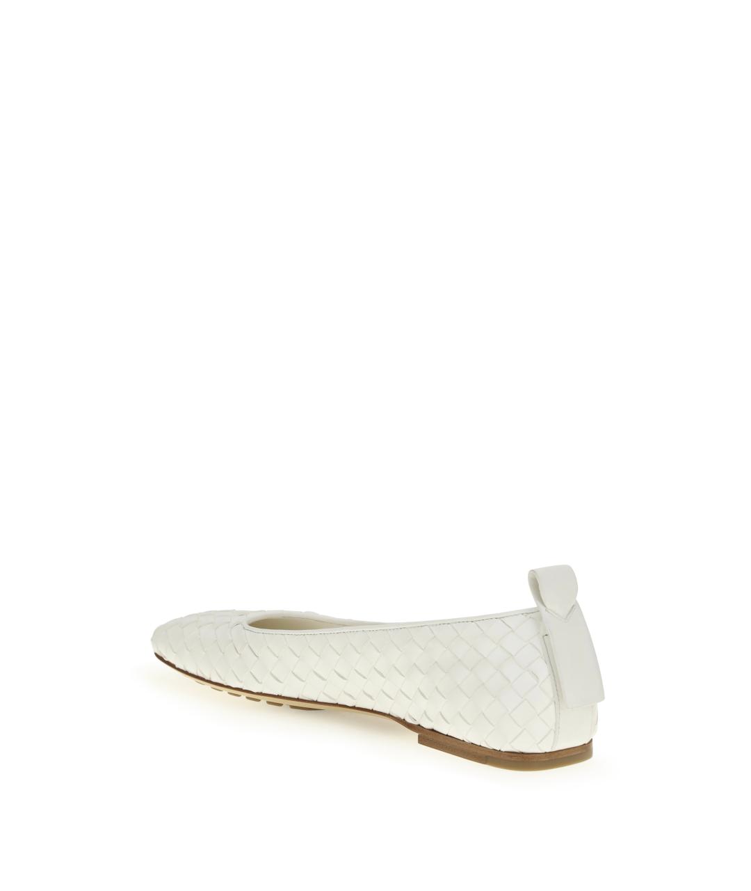 BOTTEGA VENETA Белые кожаные балетки, фото 3