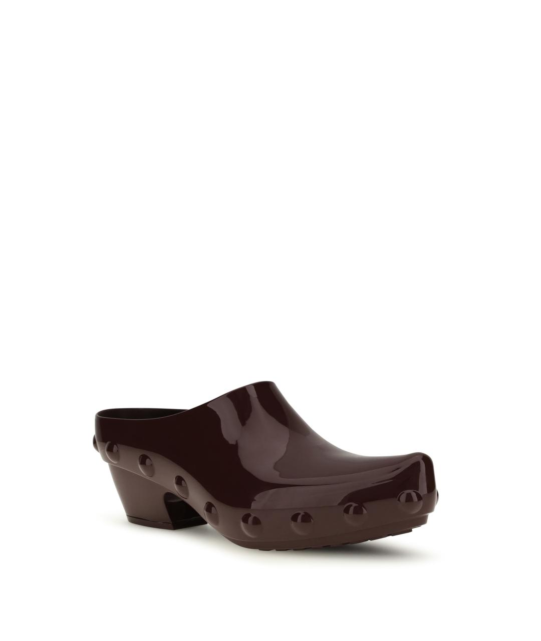 BOTTEGA VENETA Коричневые резиновые сабо, фото 2