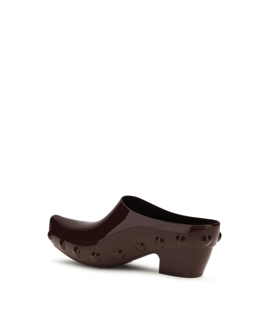 BOTTEGA VENETA Коричневые резиновые сабо, фото 3