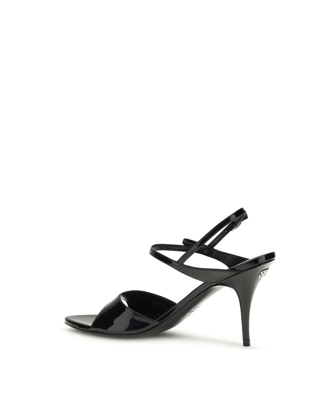 BALENCIAGA Черные босоножки из лакированной кожи, фото 3