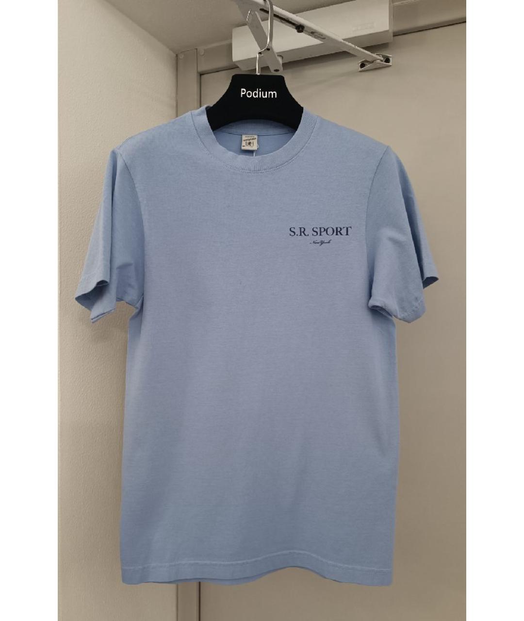 SPORTY AND RICH Голубая хлопковая футболка, фото 9