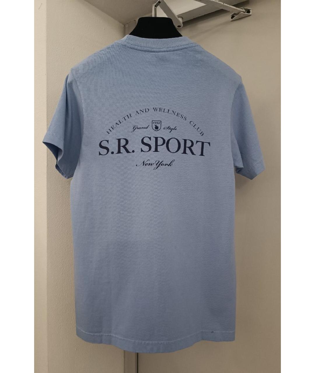 SPORTY AND RICH Голубая хлопковая футболка, фото 2