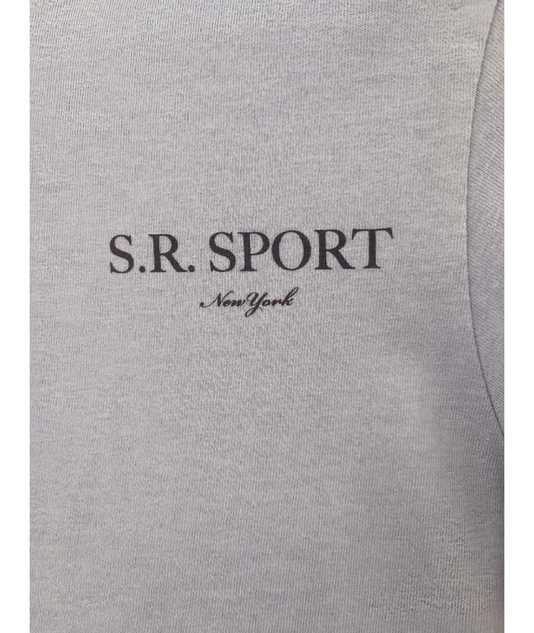 SPORTY AND RICH Голубая хлопковая футболка, фото 4