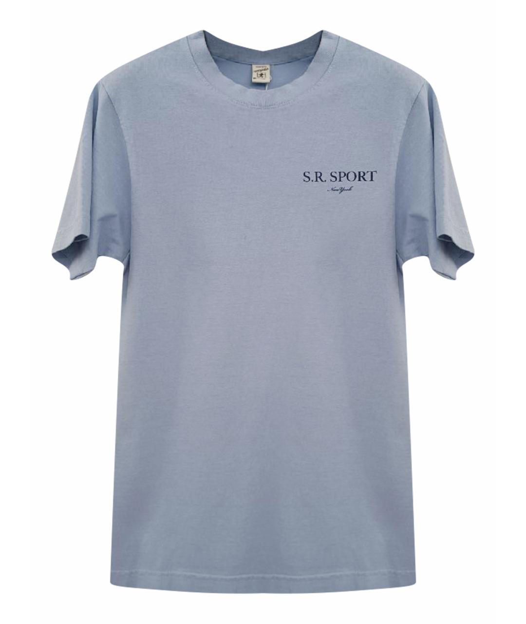 SPORTY AND RICH Голубая хлопковая футболка, фото 1