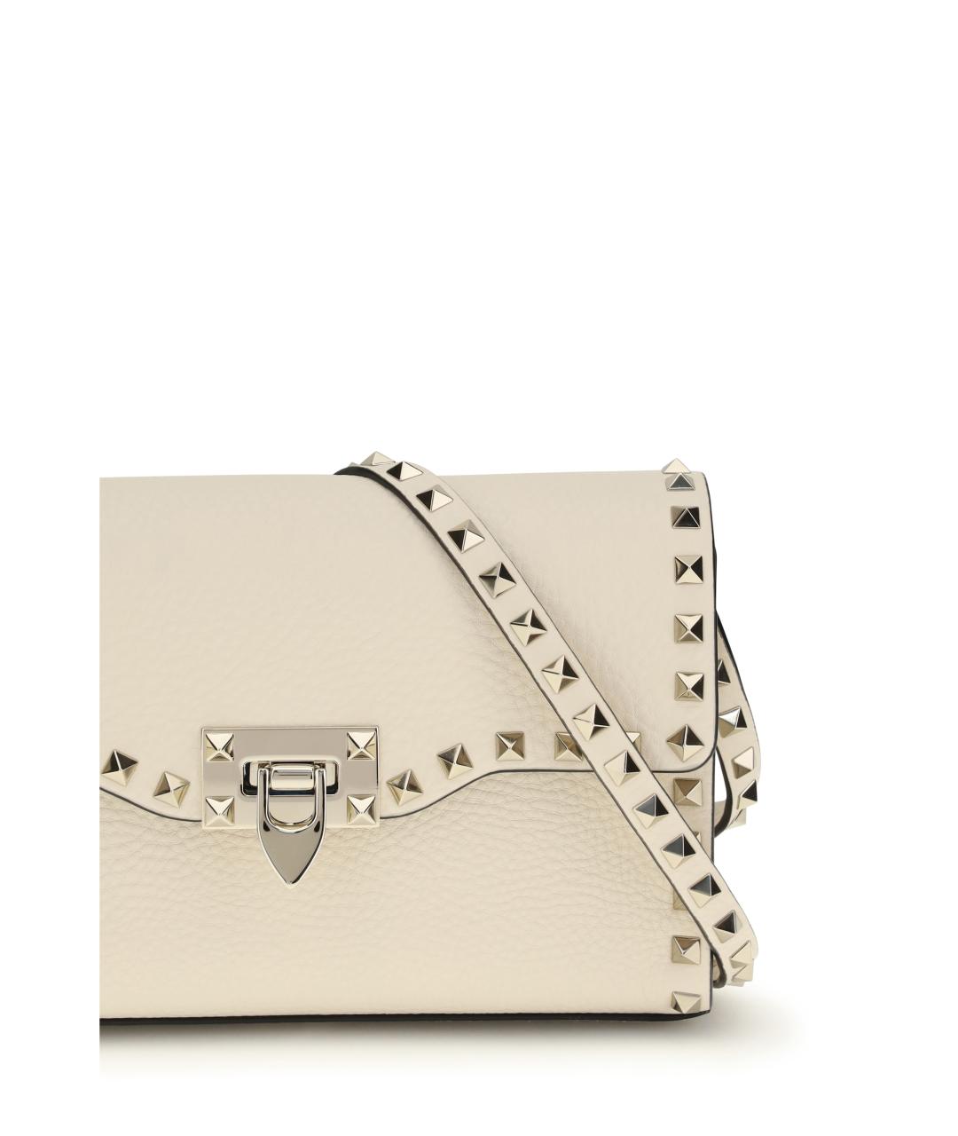 VALENTINO Бежевая кожаная сумка через плечо, фото 4