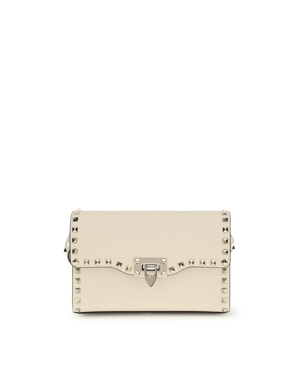 VALENTINO Бежевая кожаная сумка через плечо, фото 1
