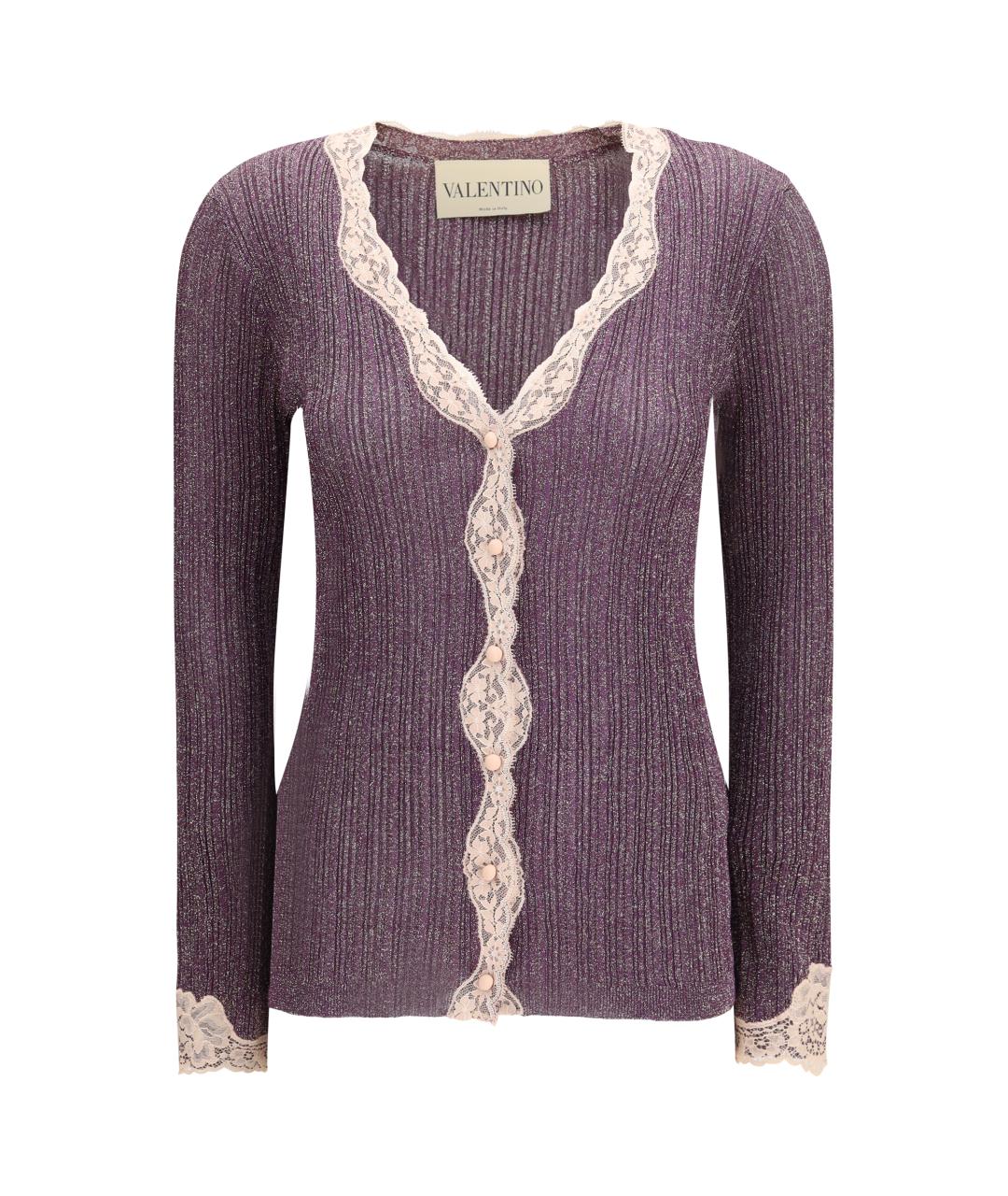 VALENTINO Фиолетовый вискозный кардиган, фото 1