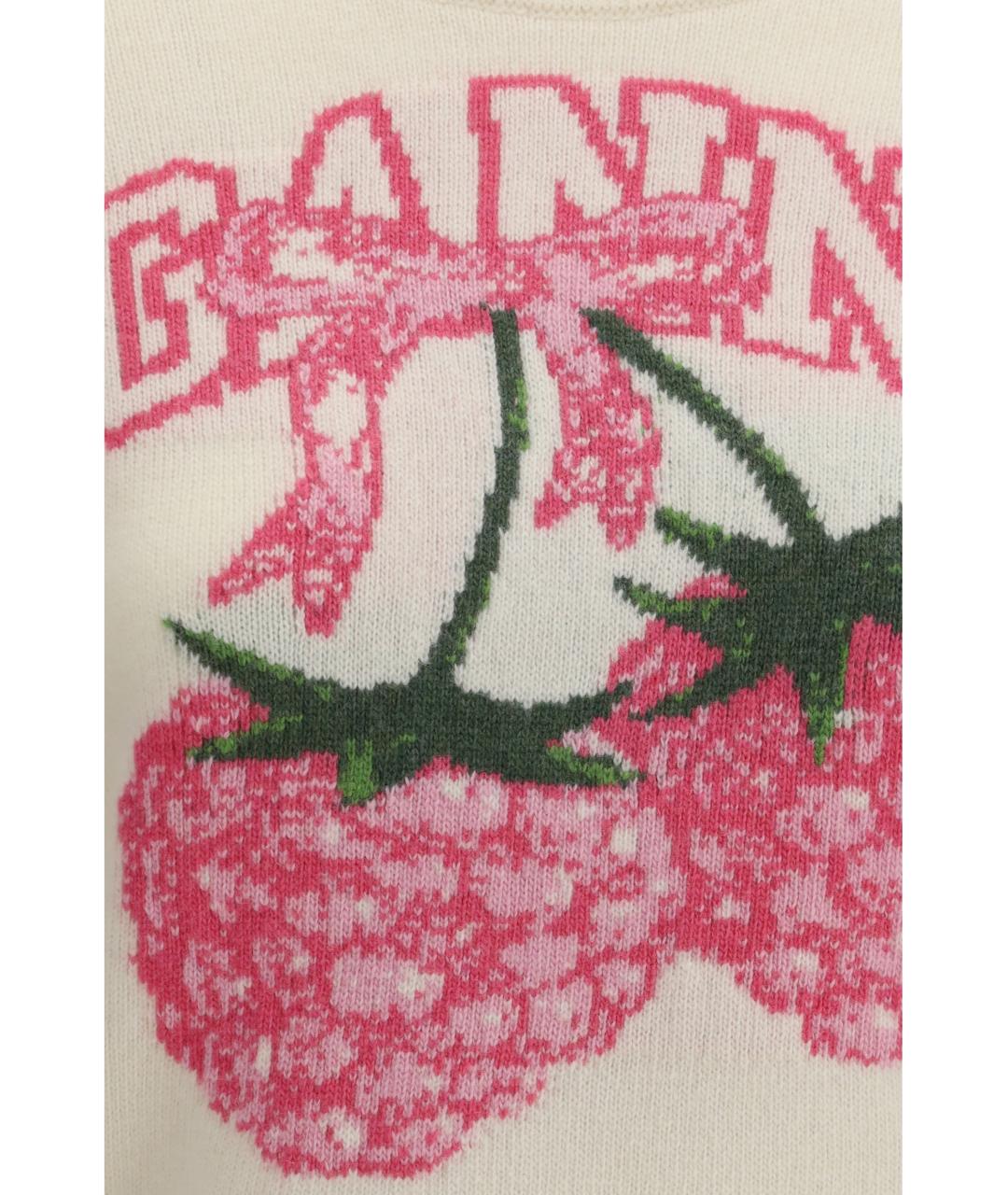 GANNI Бежевый шерстяной джемпер / свитер, фото 3