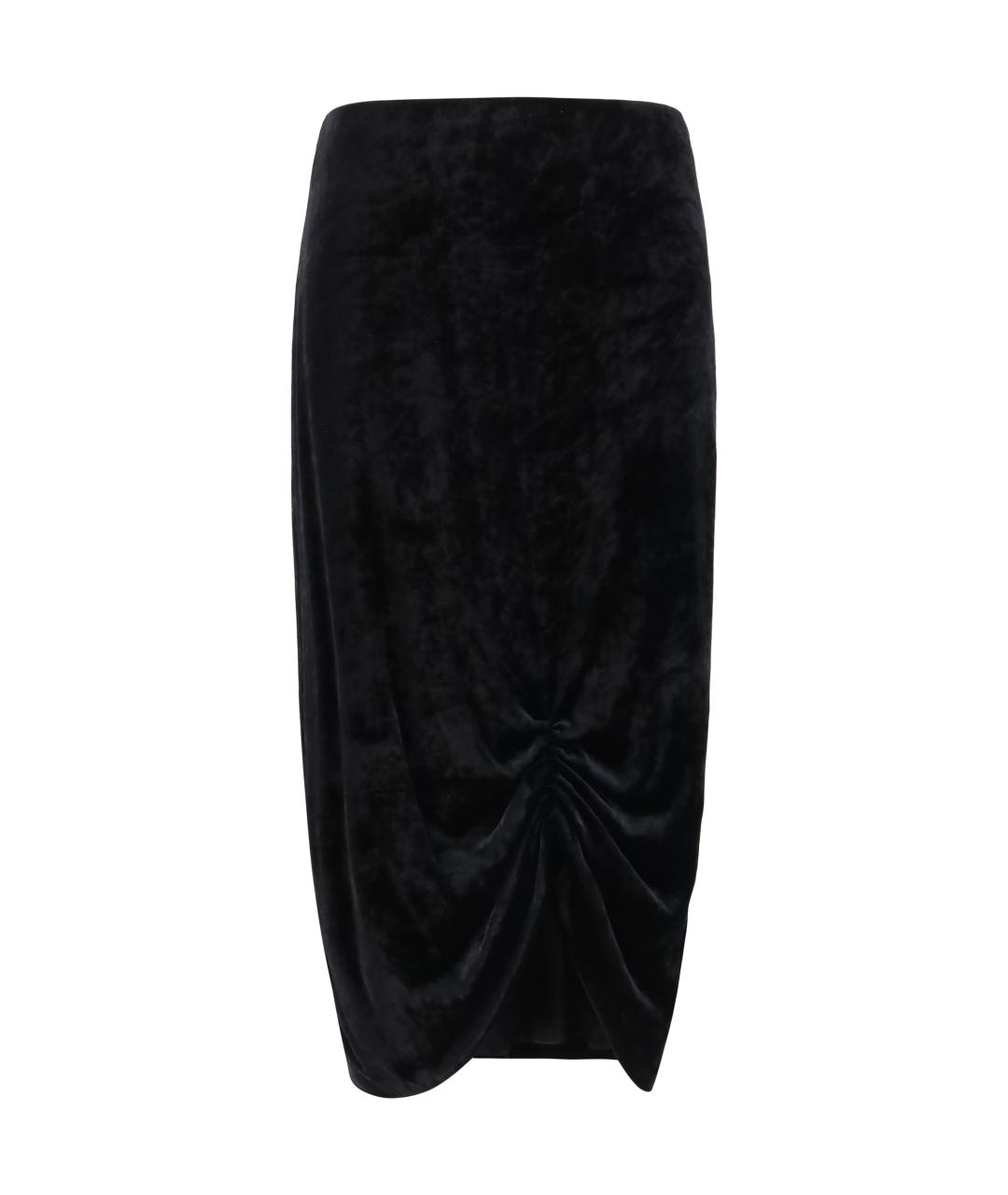 VALENTINO Черная вискозная юбка миди, фото 1