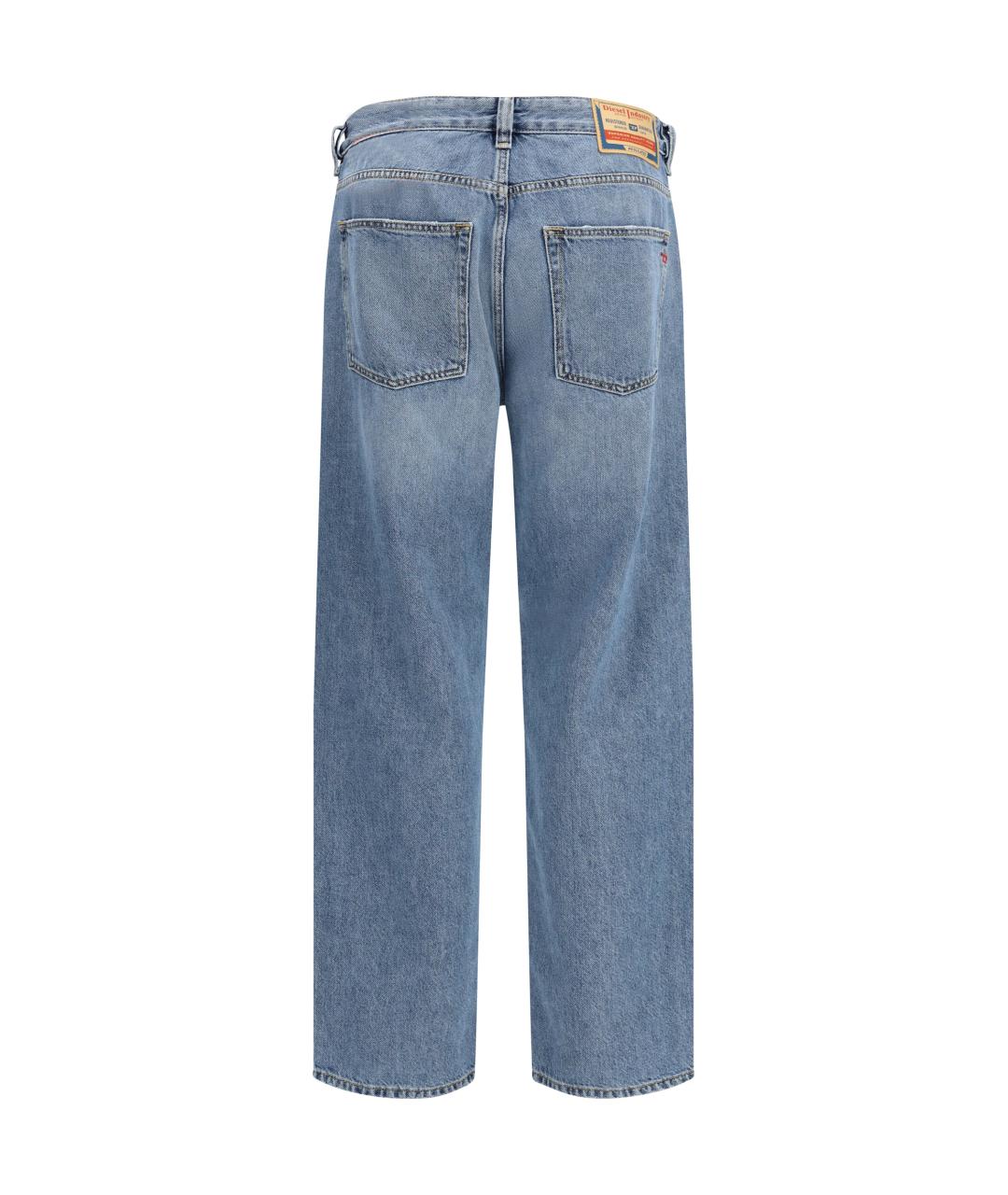 DIESEL Голубые хлопковые прямые джинсы, фото 2