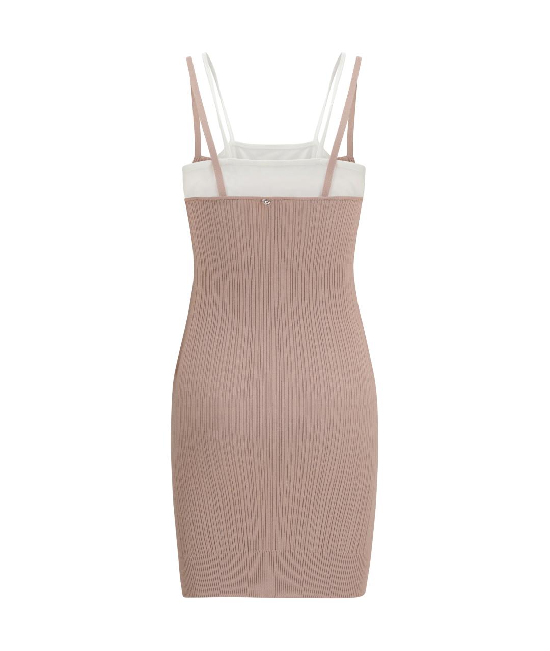 DIESEL Бежевое вискозное повседневное платье, фото 2