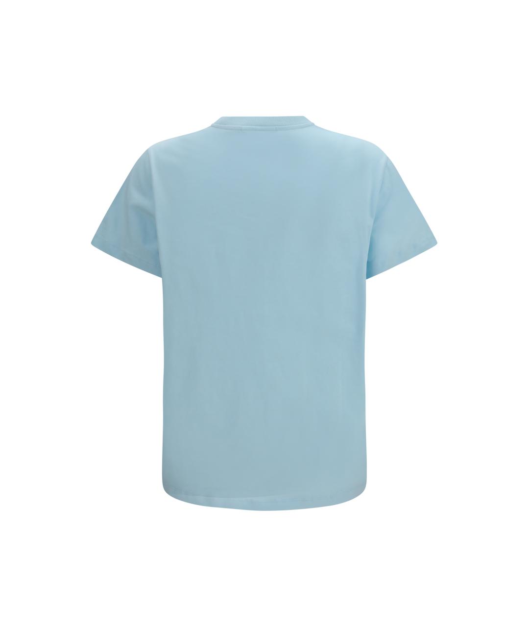 GANNI Голубая хлопковая футболка, фото 2