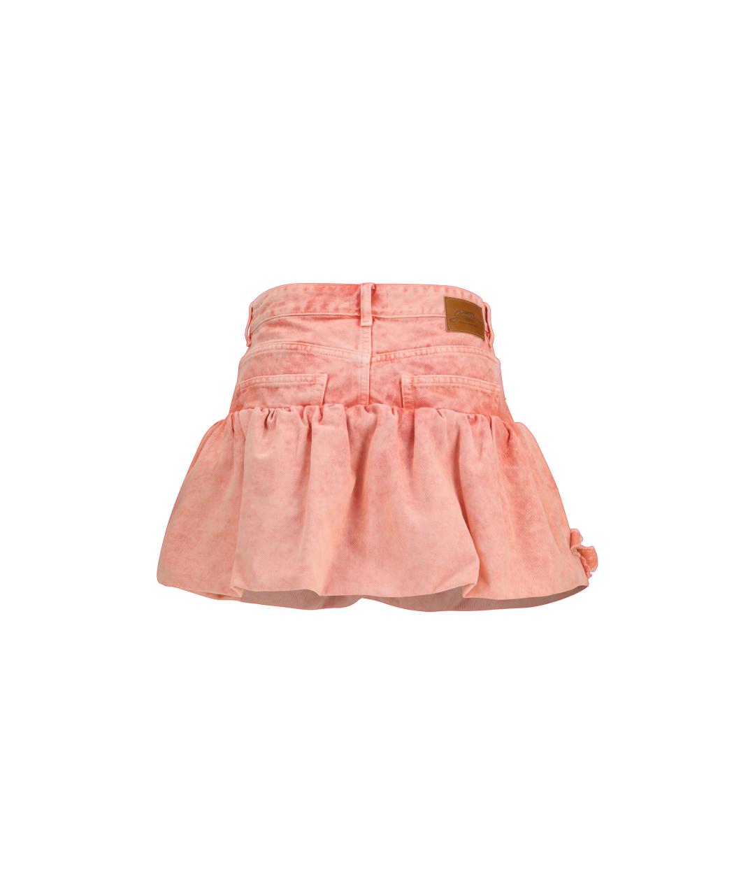 GANNI Розовая хлопковая юбка мини, фото 2