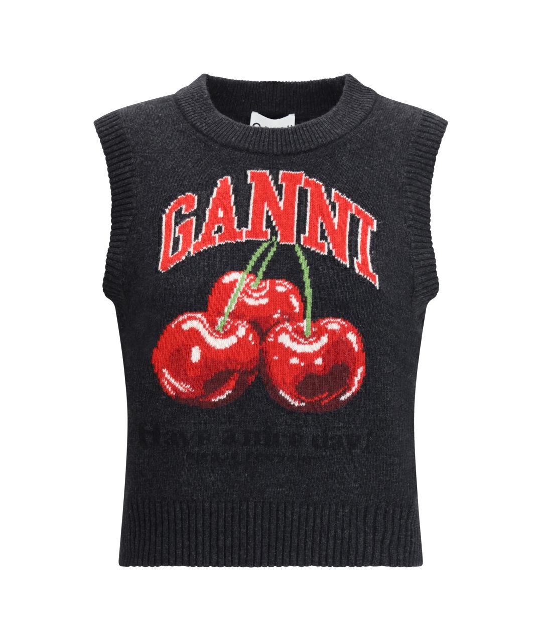 GANNI Черная шерстяная жилетка, фото 1