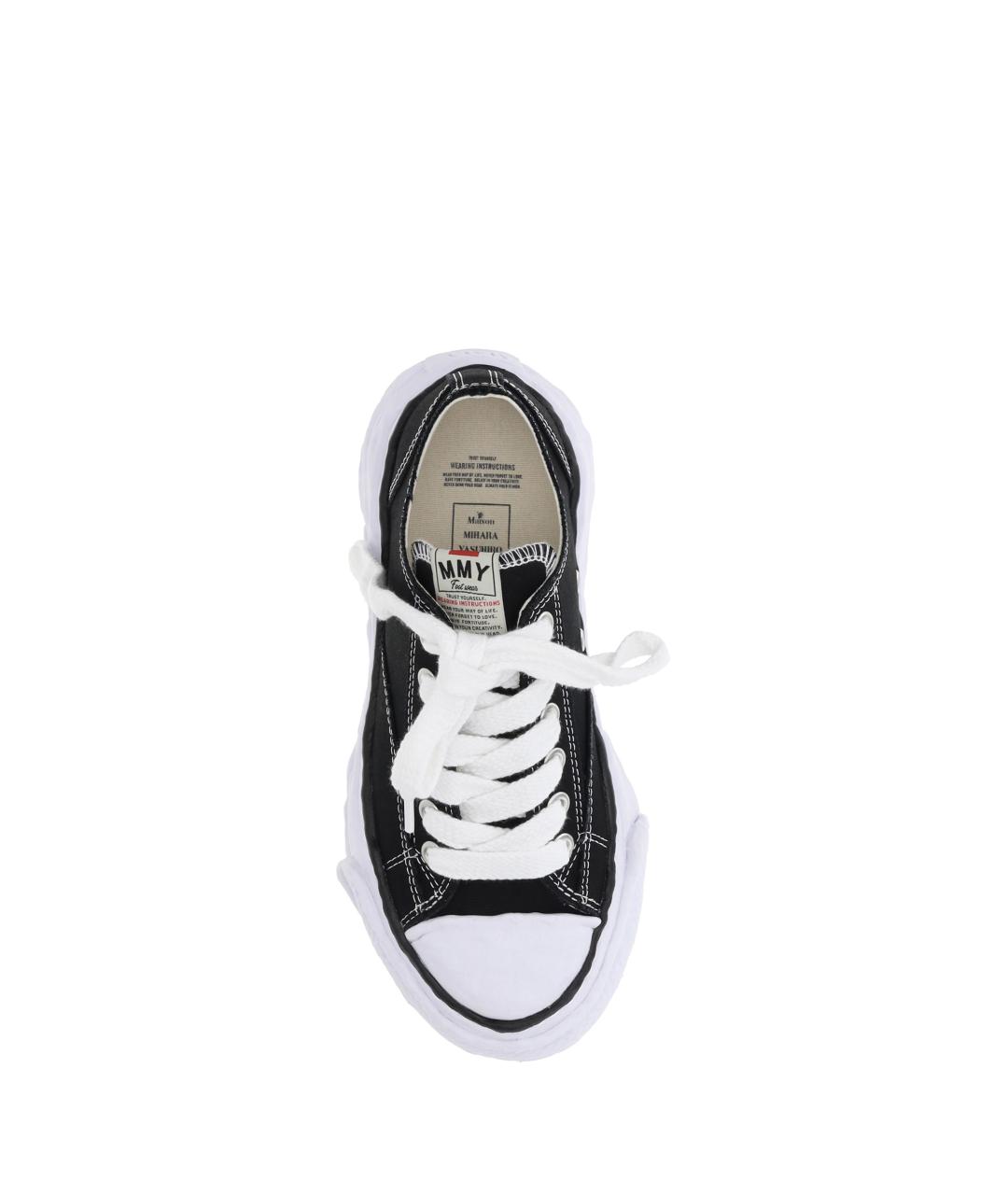 MAISON MIHARA YASUHIRO Черные текстильные низкие кроссовки / кеды, фото 4