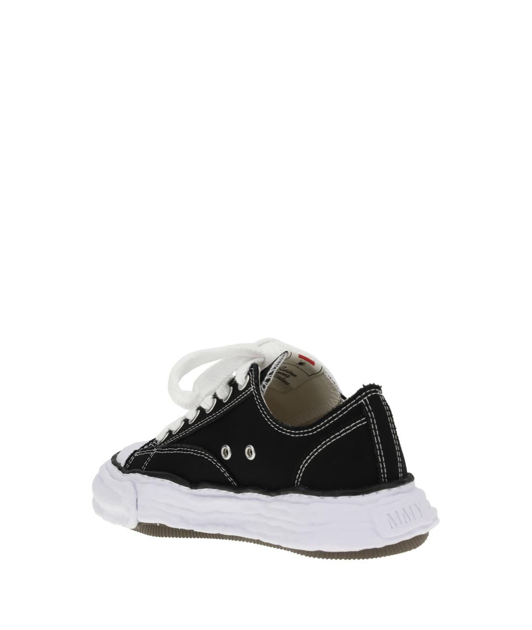 MAISON MIHARA YASUHIRO Черные текстильные низкие кроссовки / кеды, фото 3