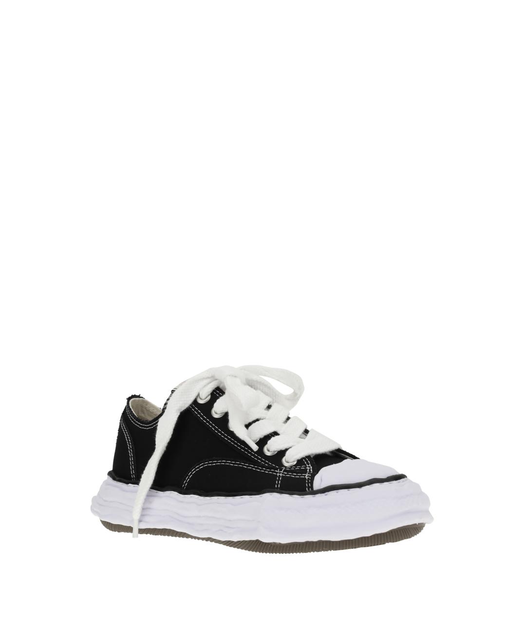 MAISON MIHARA YASUHIRO Черные текстильные низкие кроссовки / кеды, фото 2