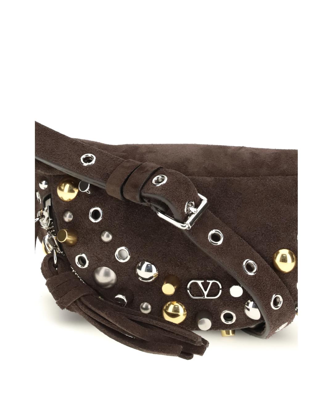VALENTINO Коричневая замшевая сумка на плечо, фото 4