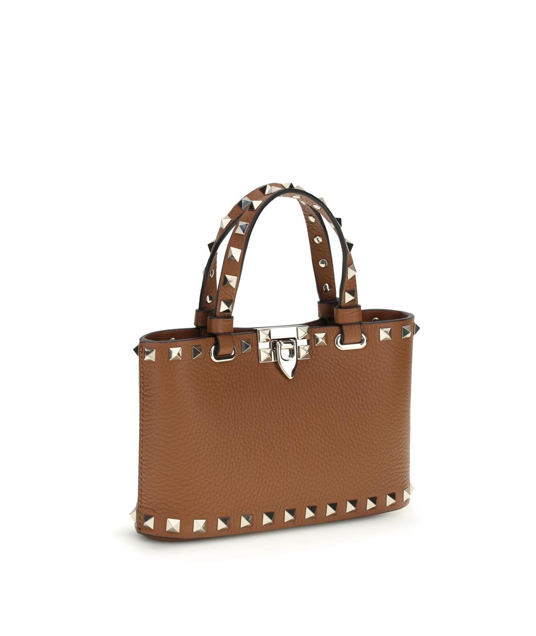 VALENTINO Коричневая кожаная сумка тоут, фото 2