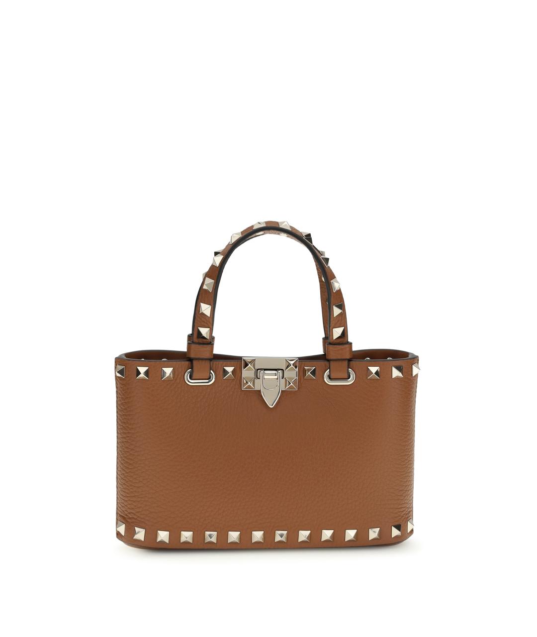 VALENTINO Коричневая кожаная сумка тоут, фото 1