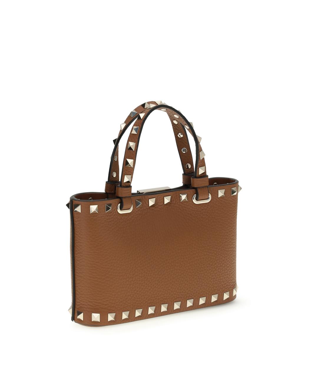 VALENTINO Коричневая кожаная сумка тоут, фото 3