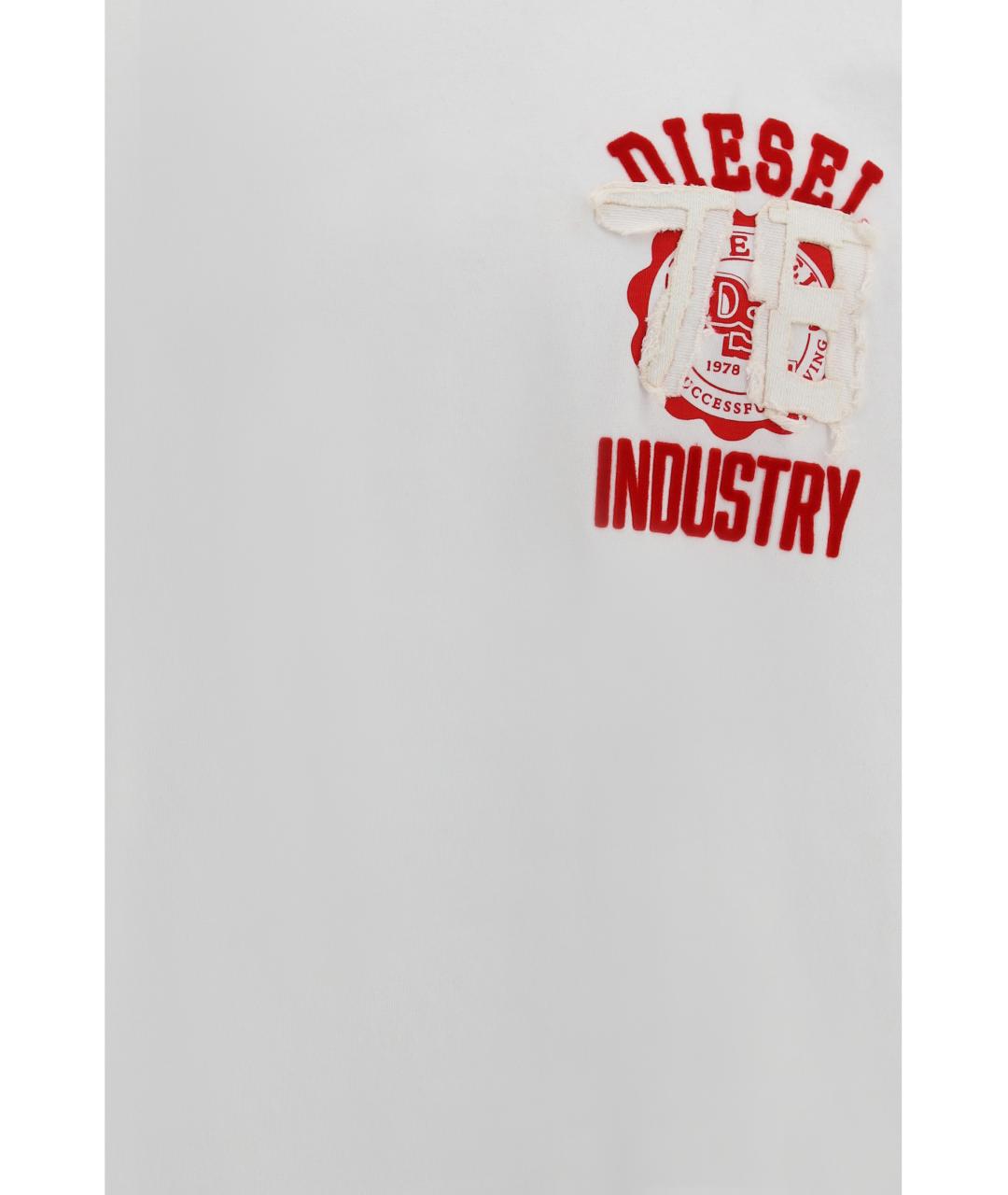 DIESEL Белая хлопковая футболка, фото 3