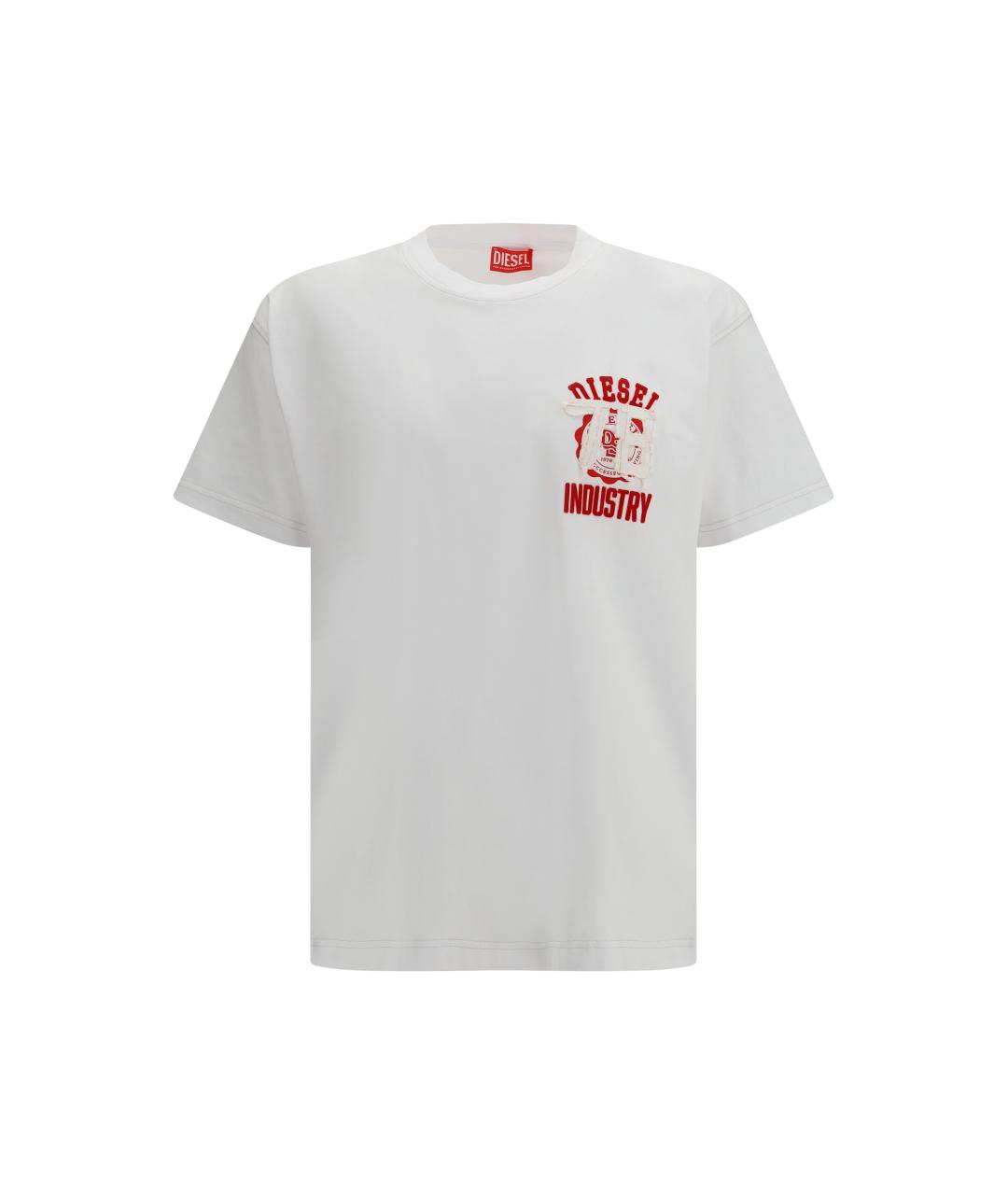 DIESEL Белая хлопковая футболка, фото 4