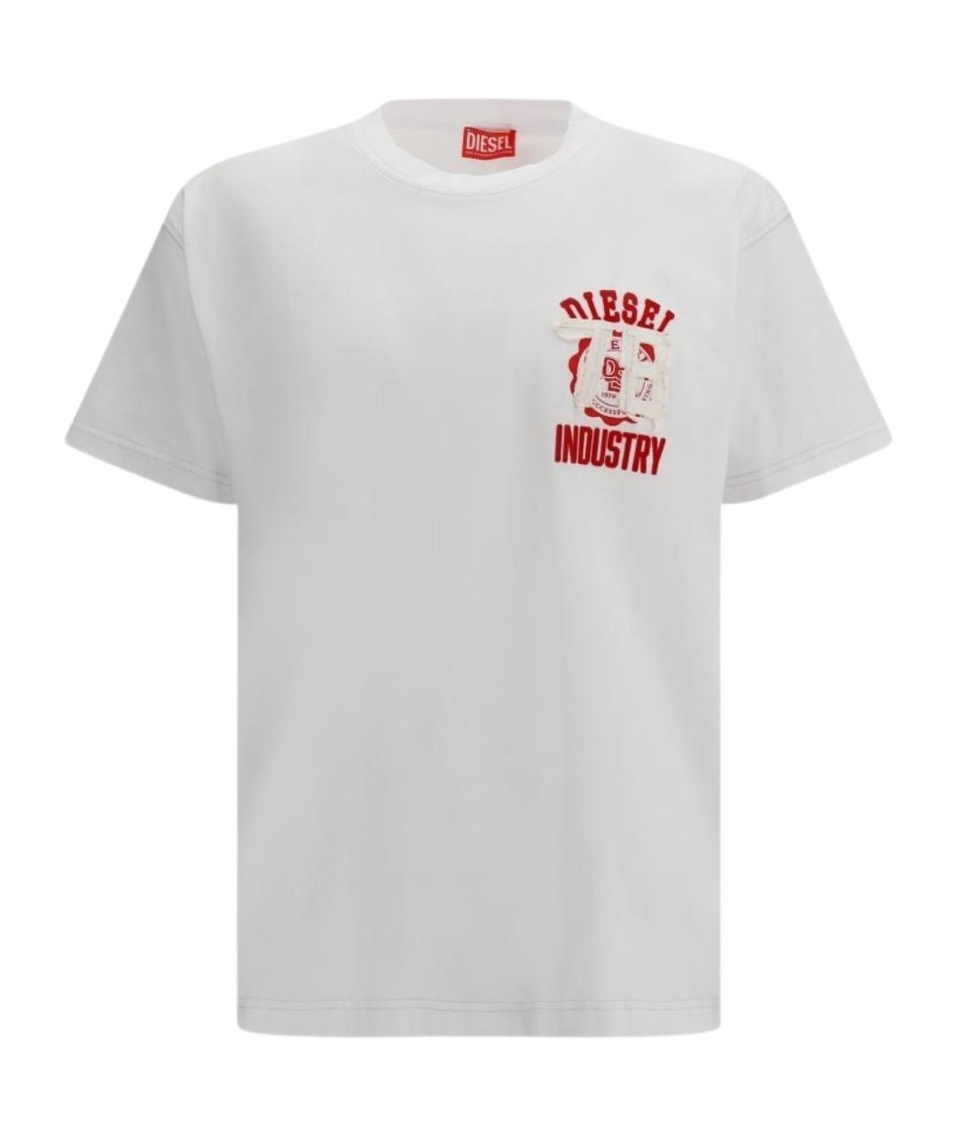 DIESEL Белая хлопковая футболка, фото 1