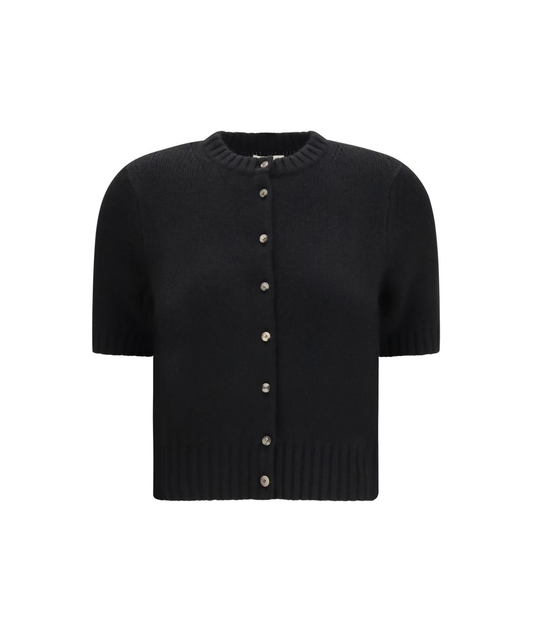 KHAITE Черный кашемировый кардиган, фото 1