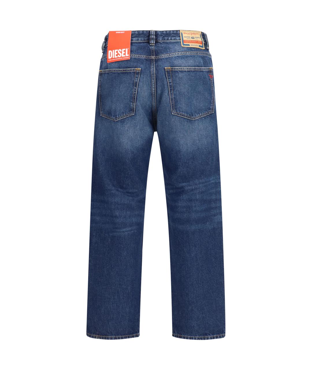 DIESEL Синие хлопковые прямые джинсы, фото 2