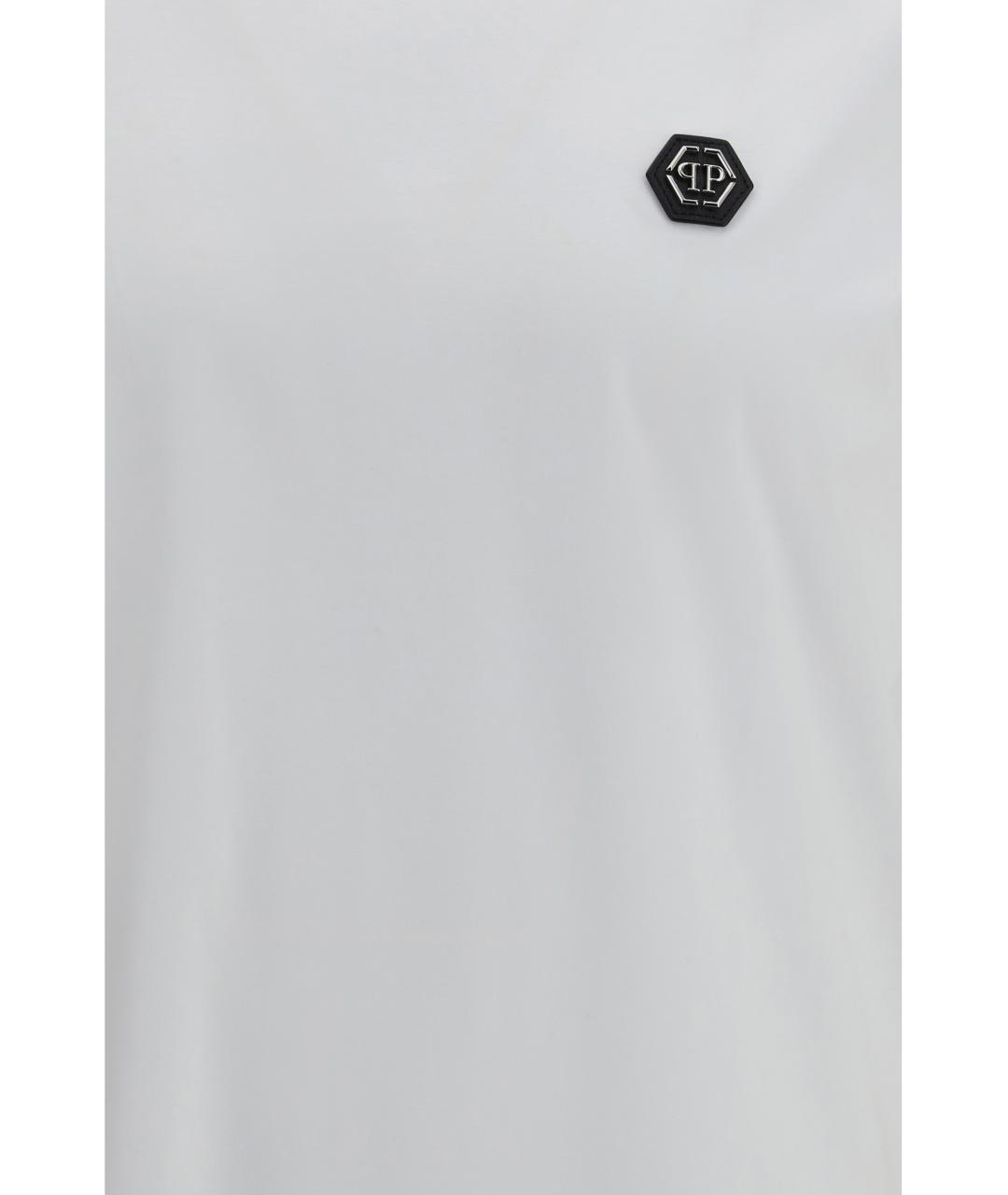 PHILIPP PLEIN Белая хлопковая футболка, фото 3