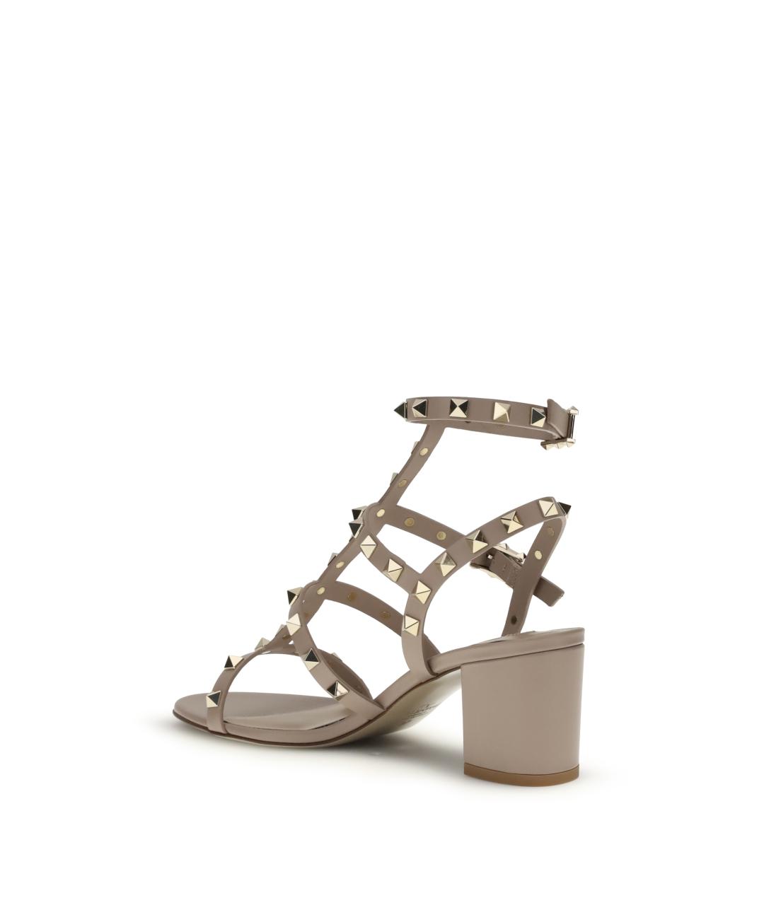 VALENTINO Серые кожаные босоножки, фото 3