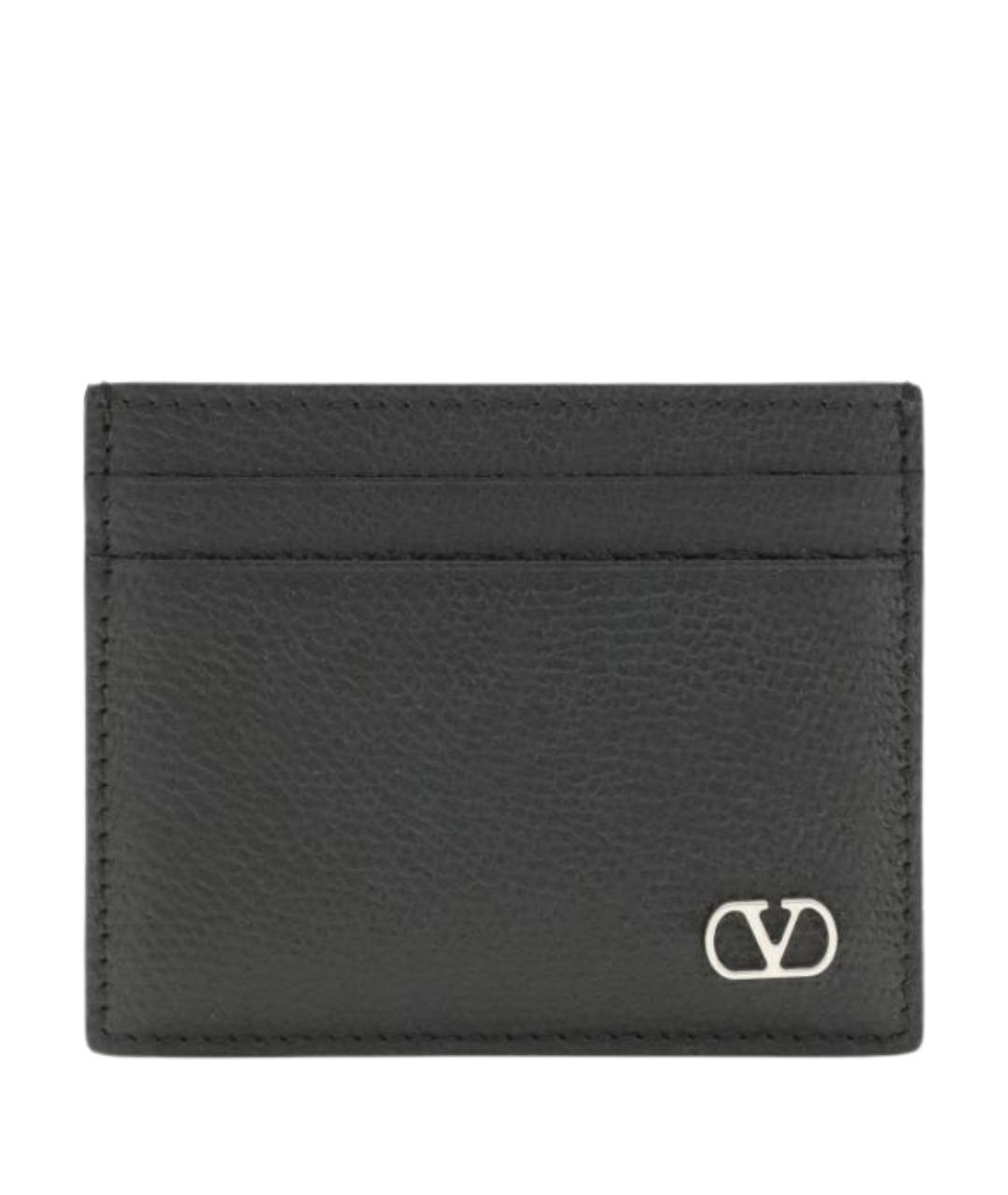VALENTINO Черный кожаный кардхолдер, фото 1