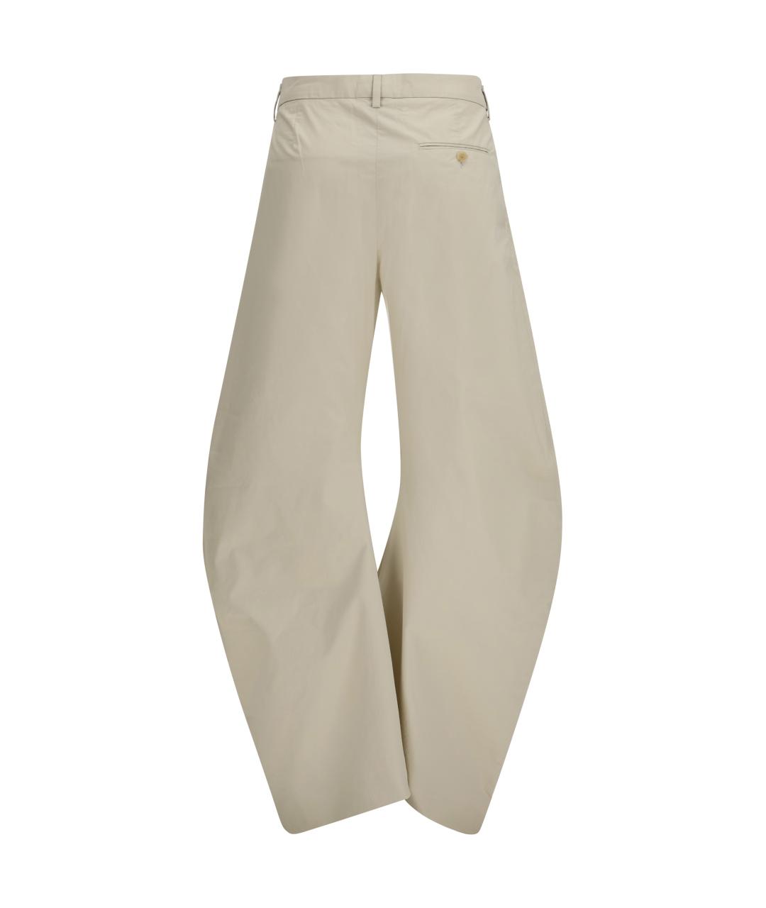 ACNE STUDIOS Бежевые хлопковые прямые брюки, фото 2