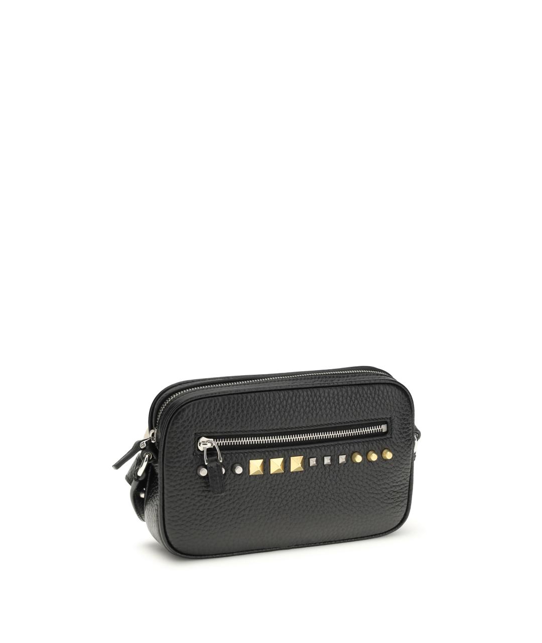 VALENTINO Черная кожаная сумка на плечо, фото 3