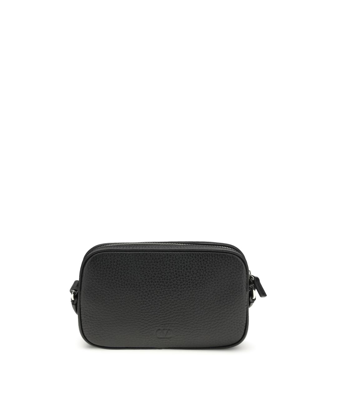 VALENTINO Черная кожаная сумка на плечо, фото 1