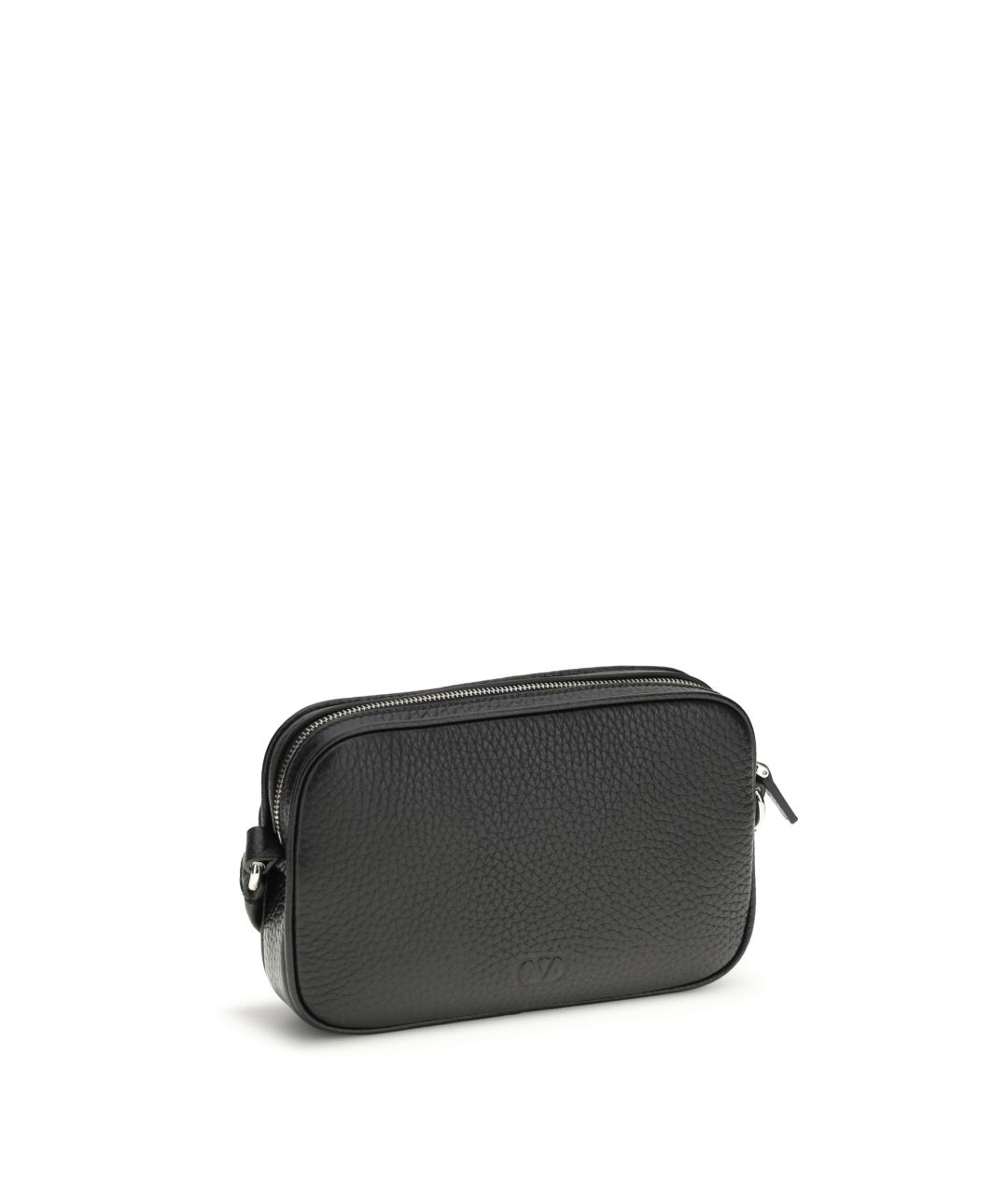 VALENTINO Черная кожаная сумка на плечо, фото 2