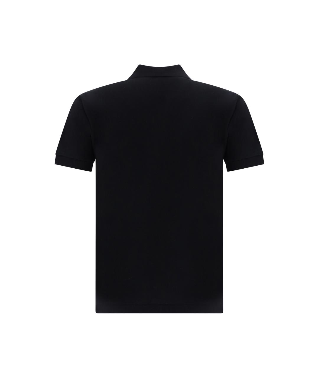 COMME DES GARÇONS PLAY Черное хлопковое поло с коротким рукавом, фото 2