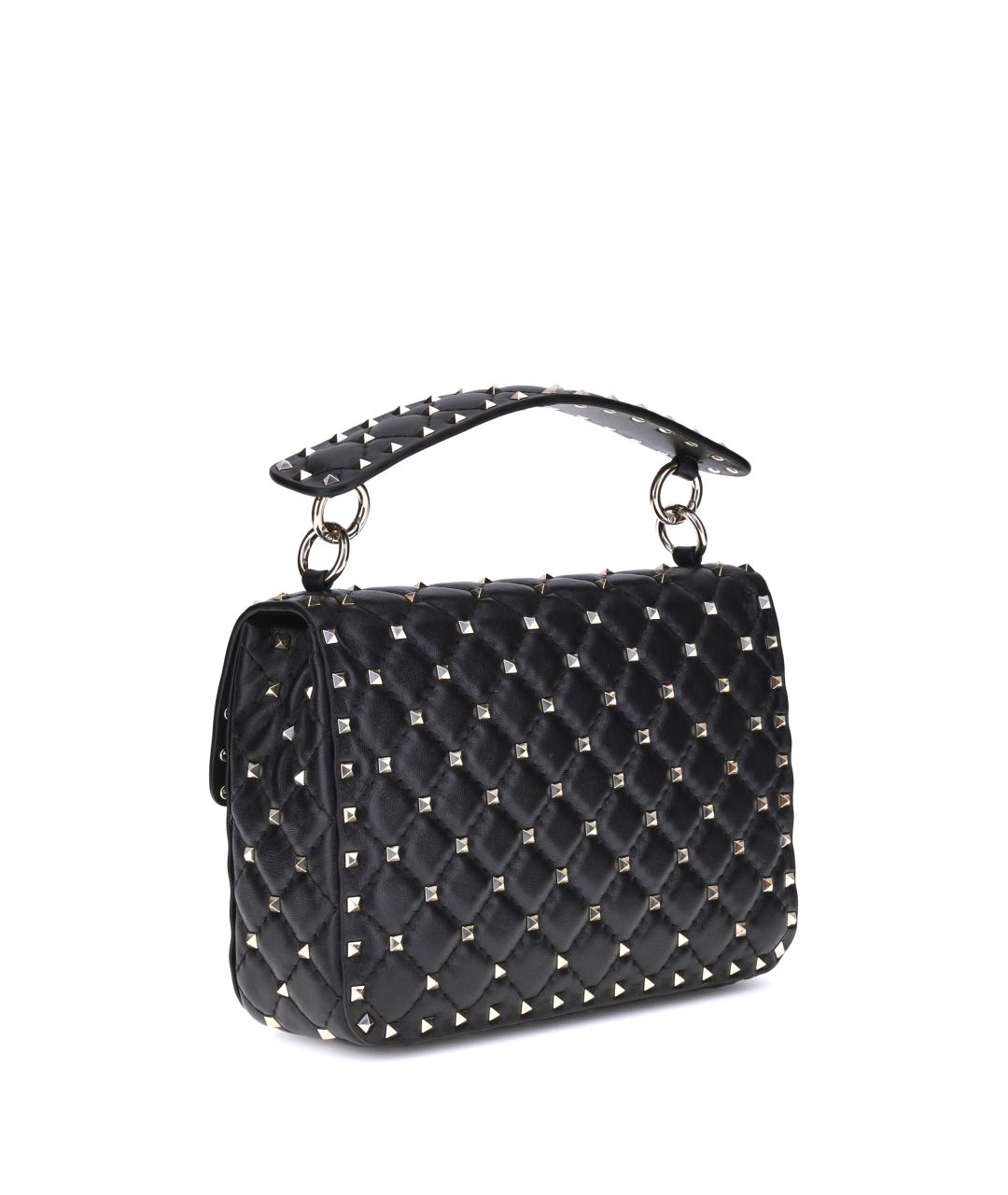 VALENTINO Черная кожаная сумка через плечо, фото 3