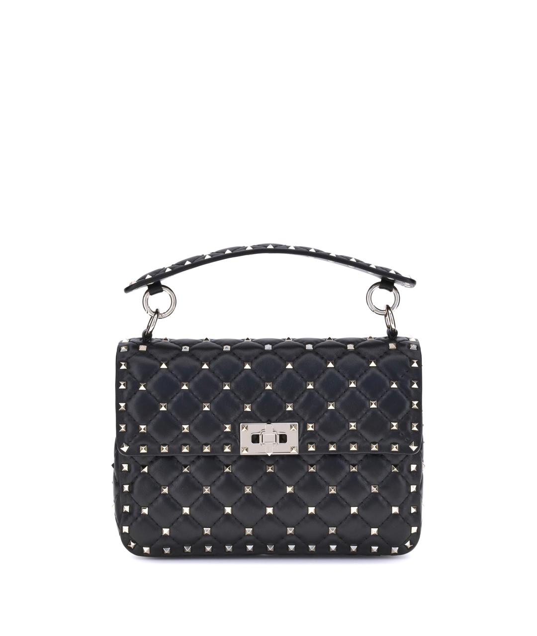 VALENTINO Черная кожаная сумка через плечо, фото 1