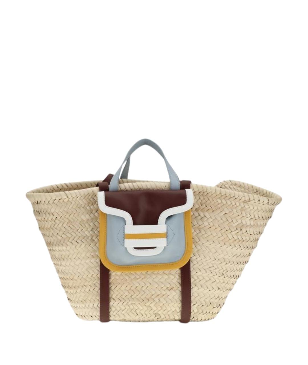 PIERRE HARDY Бежевая пелетеная сумка тоут, фото 1