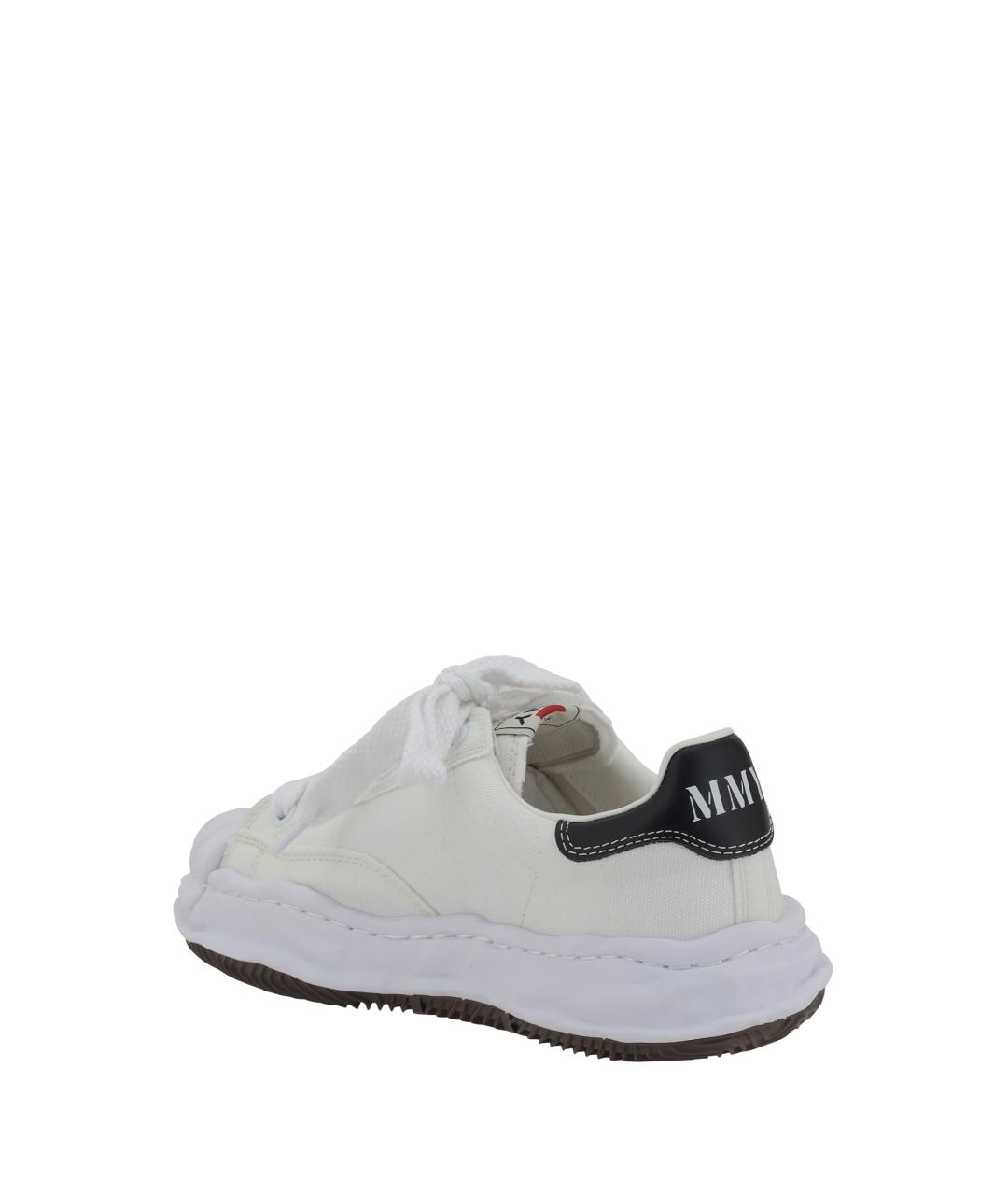 MAISON MIHARA YASUHIRO Белые текстильные низкие кроссовки / кеды, фото 3