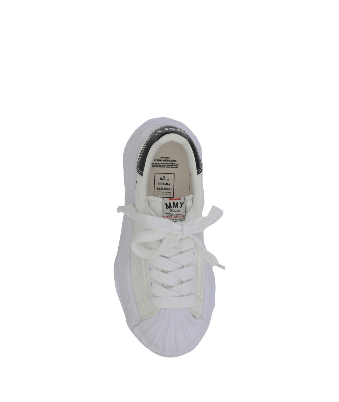 MAISON MIHARA YASUHIRO Белые текстильные низкие кроссовки / кеды, фото 4