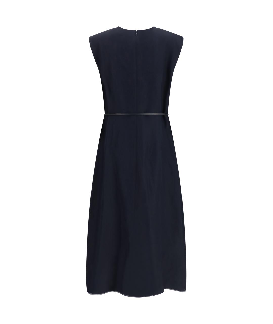 FABIANA FILIPPI Темно-синее вискозное повседневное платье, фото 2