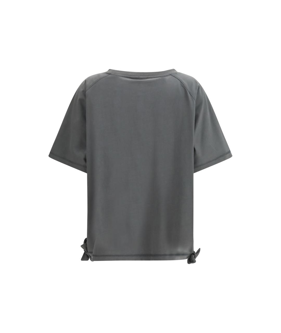 GANNI Серая хлопковая футболка, фото 2