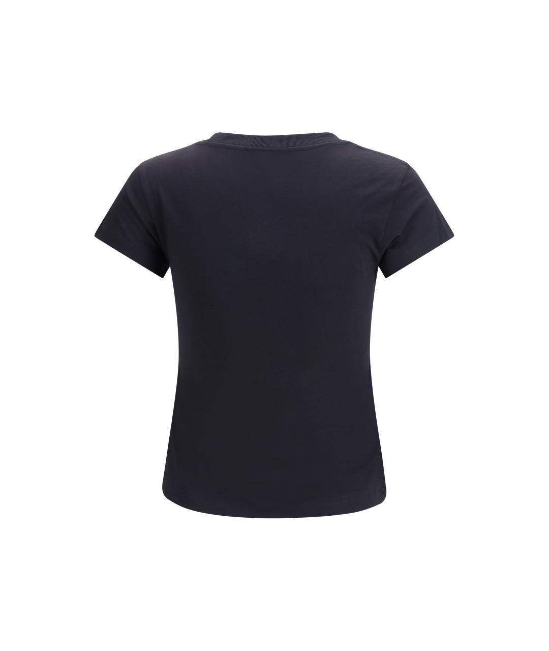 GANNI Черная хлопковая футболка, фото 2