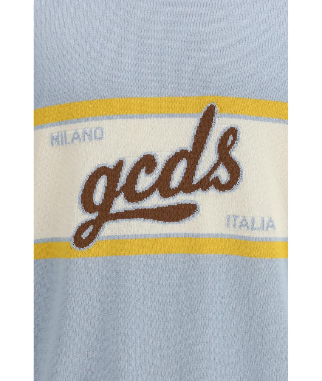 GCDS Голубая хлопковая футболка, фото 3