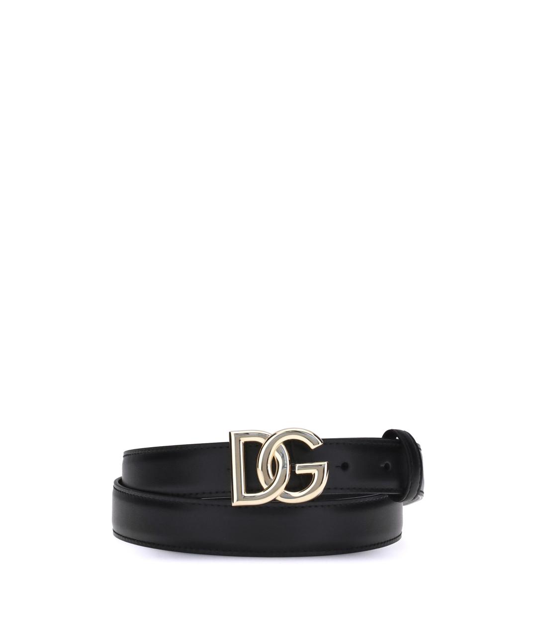 DOLCE&GABBANA Черный кожаный ремень, фото 1